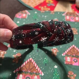 NEW Festive Red and Green Snowflake Headband